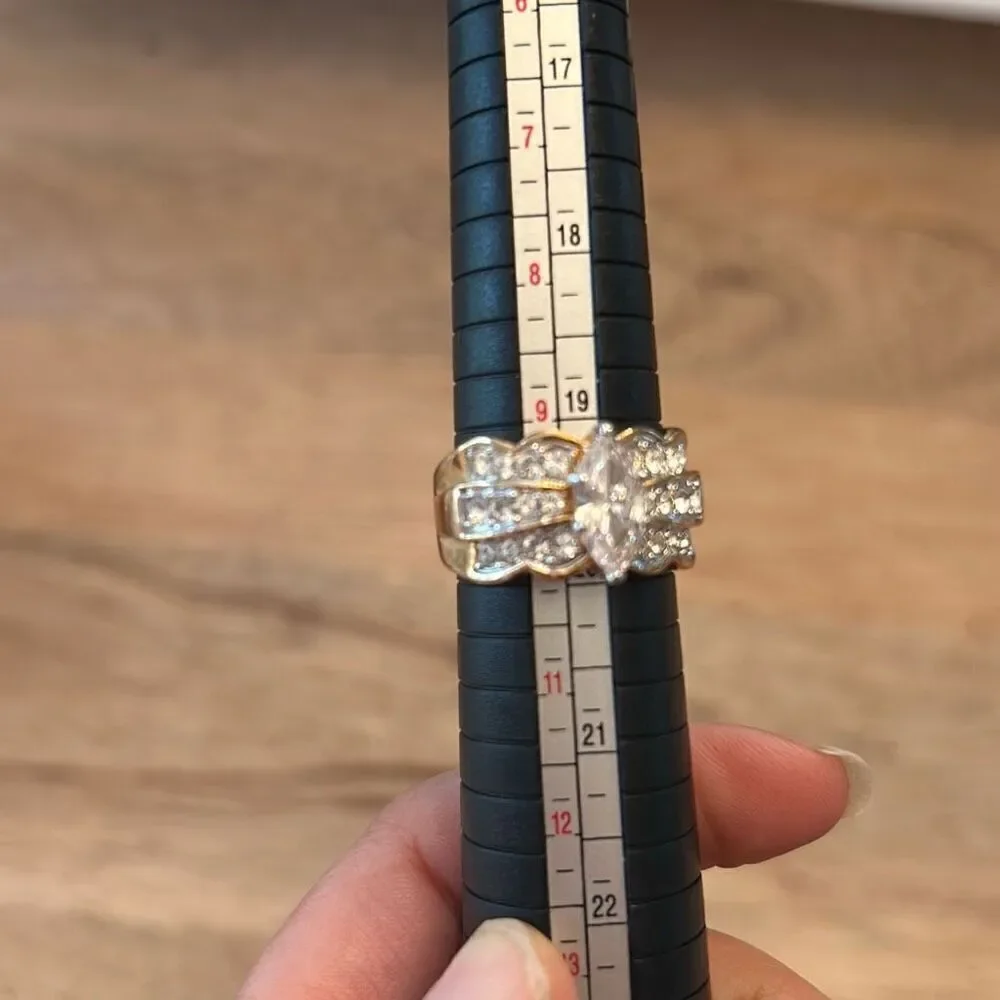 RSC multi diamond costume ring with gold size 9.5